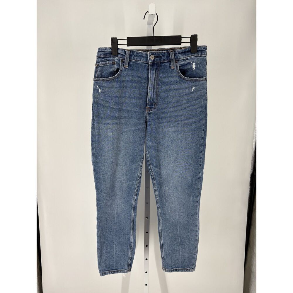 Abercrombie & Fitch Curve Love High Rise Skinny Jeans Distressed Medium Wash